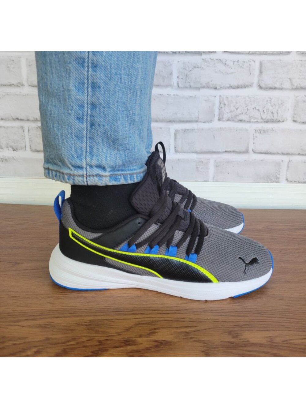 ✨Puma 5Y Big Kid Youth Shoes Running Sneakers Gray/Black 399051-03 - Picture 2 of 11